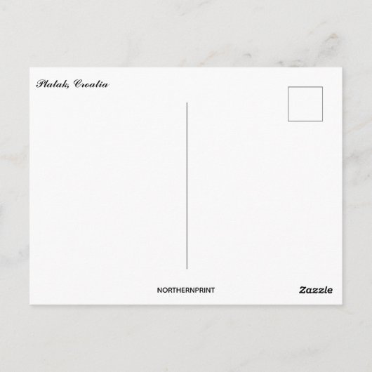 Pijnboombos bedekt met sneeuwplateau Kroatië Briefkaart (Achterkant)