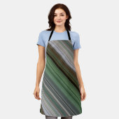 Pijnboombos Bruin en Groene Streep Schort (Gedragen)