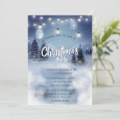 Pijnboombos, landschap, kerstfeest met licht kaart (Staand voorkant)