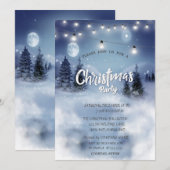 Pijnboombos, landschap, kerstfeest met licht kaart (Voorkant / Achterkant)