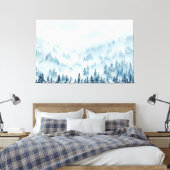 Pijnboombos onder een deken van sneeuw canvas afdruk (Insitu (Slaapkamer))