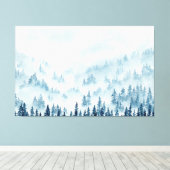 Pijnboombos onder een deken van sneeuw canvas afdruk (Insitu (Houten vloer))