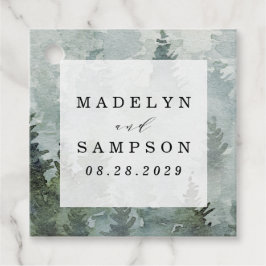 Pijnboombos Rustische Waterverf Therew Wedding Bedankjes Labels