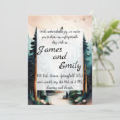 Pijnboombos Rustische Waterverf Therew Wedding Feestdagenkaart (Staand voorkant)