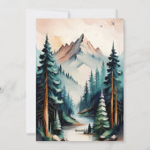 Pijnboombos Rustische Waterverf Therew Wedding Feestdagenkaart (Achterkant)