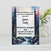 Pijnboombos Rustische Waterverf Therew Wedding Kaart (Staand voorkant)