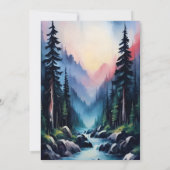 Pijnboombos Rustische Waterverf Therew Wedding Kaart (Achterkant)