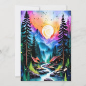 Pijnboombos Rustische Waterverf Therew Wedding Kaart (Achterkant)