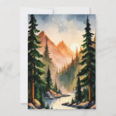 Pijnboombos Rustische Waterverf Therew Wedding Kaart (Achterkant)