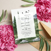 Pijnboombos Rustische Waterverf Therew Wedding Kaart