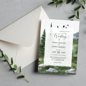 Pijnboombos Rustische Waterverf Therew Wedding Kaart