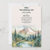 Pijnboombos Rustische Waterverf Therew Wedding Kaart (Voorkant)