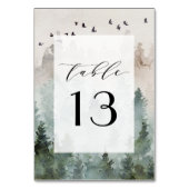 Pijnboombos Rustische Waterverf Therew Wedding Kaart (Achterkant)