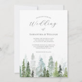 Pijnboombos Rustische Waterverf Therew Wedding Kaart (Voorkant)