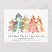 Pijnboombos Waterverf verplaatsen Aankondigingskaart (Voorkant)