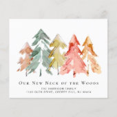 Pijnboombos Waterverf Verplaatsende Aankondiging (Voorkant)