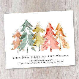 Pijnboombos Waterverf Verplaatsende Aankondiging