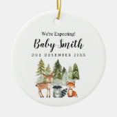Pijnboombos We verwachten ouderschapsversiering Keramisch Ornament (Voorkant)