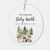 Pijnboombos We verwachten ouderschapsversiering Keramisch Ornament (Links)