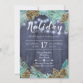 Pijnboomgroene takken met kegels vakantie open hui kaart (Voorkant)