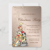 Pijnboomkatten, paars, lampjes, kerstfeest kaart (Voorkant)