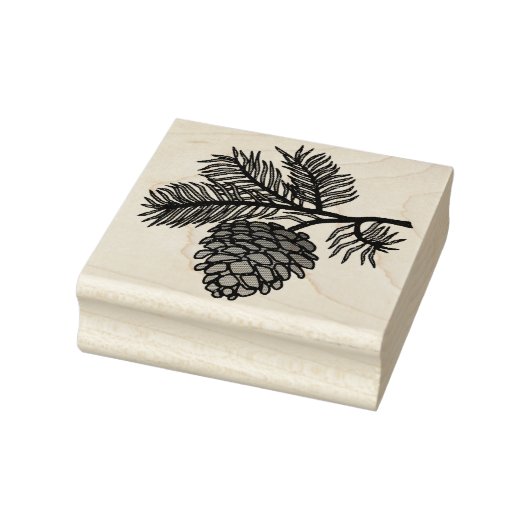 Pijnboomkegel en -tak rubberstempel (Stempel)