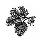 Pijnboomkegel en -tak rubberstempel (Afrduk)