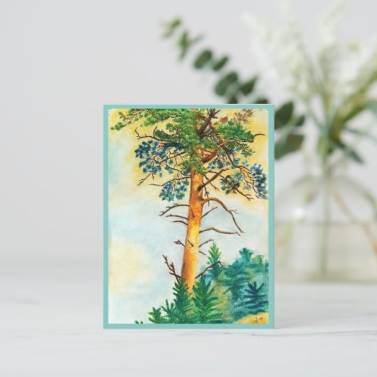 Pijnboompastel Briefkaart (Staand voorkant)