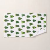 Pijnboompatroon Kerst Groene Waterverf Bad Handdoek (Handdoek)