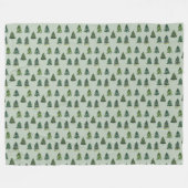 Pijnboompatroon Kerst Groene Waterverf Fleece Deken (Voorkant (Horizontaal))