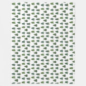 Pijnboompatroon Kerst Groene Waterverf Fleece Deken (Voorkant)