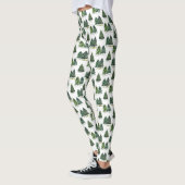 Pijnboompatroon Kerst Groene Waterverf Leggings (Links)