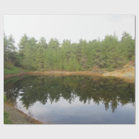 Pijnboomreflectie-meer Cadeaupapier (Vlak)