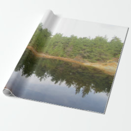 Pijnboomreflectie-meer Cadeaupapier