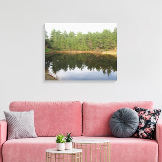 Pijnboomreflectie-meer Canvas Afdruk (Insitu (Woonkamer))