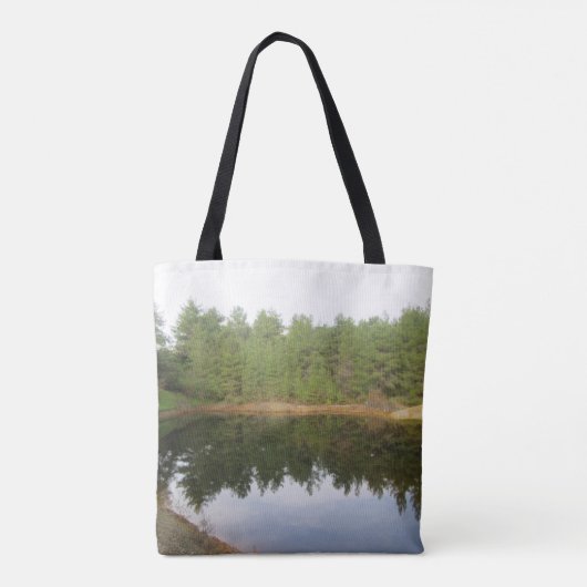 Pijnboomreflectie-meer Tote Bag (Achterkant)