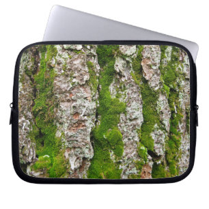 Pijnboomschors met moss laptop sleeve