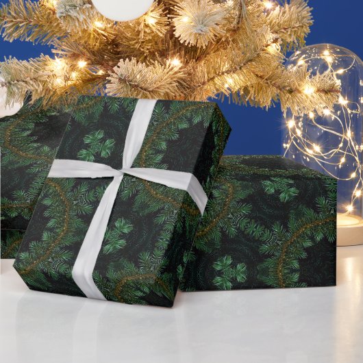 Pijnboomstructuurpatroon Cadeaupapier (Feestdagen)