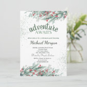 Pijnboomtak bessen pensioen kaart (Staand voorkant)