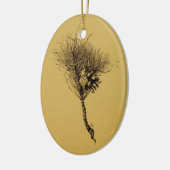 pijnboomtak keramisch ornament (Links)