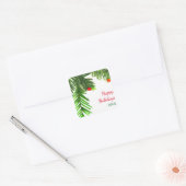 Pijnboomtak - vierkante sticker (Envelop)