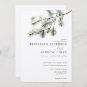 pijnboomtak | Winter bos bruiloft Kaart (Voorkant / Achterkant)