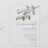 pijnboomtak | Winter bos bruiloft Kaart (Voorkant / Achterkant)