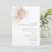pijnboomtak | Winter bos bruiloft Kaart (Staand voorkant)
