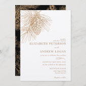 pijnboomtak | Winter bos bruiloft Kaart (Voorkant / Achterkant)