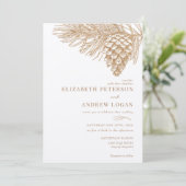 pijnboomtak | Winter Forest bruiloft uitnodiging (Staand voorkant)