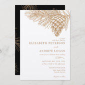 pijnboomtak | Winter Forest bruiloft uitnodiging (Voorkant / Achterkant)