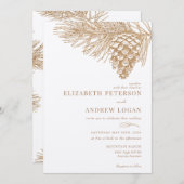 pijnboomtak | Winter Forest bruiloft uitnodiging (Voorkant / Achterkant)