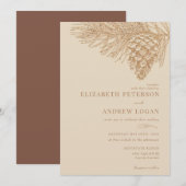 pijnboomtak | Winter Forest bruiloft uitnodiging (Voorkant / Achterkant)