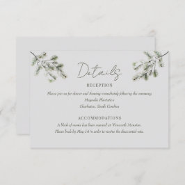 pijnboomtak | Winter Forest Trouwgegevens Informatiekaartje